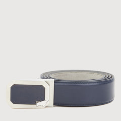 SMOOTH LEATHER BELT WITH NICKEL IN SATIN FINISH STAINLESS STEEL AUTO BUCKLE