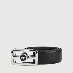 PRINTED LEATHER BELT WITH NICKEL IN SATIN FINISH WITH ALLOY AUTO BUCKLE