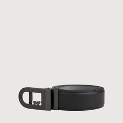 SAFFIANO LEATHER BELT WITH GUN IN SATIN FINISH IN STAINLESS STEEL AUTO BUCKLE