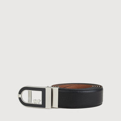 PEBBLE LEATHER BELT WITH NICKEL IN SATIN FINISH IN STAINLESS STEEL AUTO BUCKLE