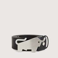 NAPPA LEATHER BELT WITH NICKEL IN SATIN FINISH IN STAINLESS STEEL PLATE BUCKLE