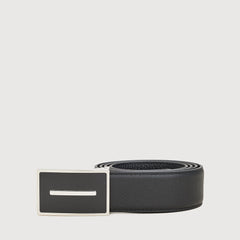 SAFFIANO PRINTED LEATHER BELT WITH NICKEL SATIN FINISH IN STAINLESS STEEL NEEDLE BUCKLE