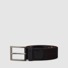FABRIC BELT IN SATIN GUN FINISH WITH ALLOY NEEDLE BUCKLE