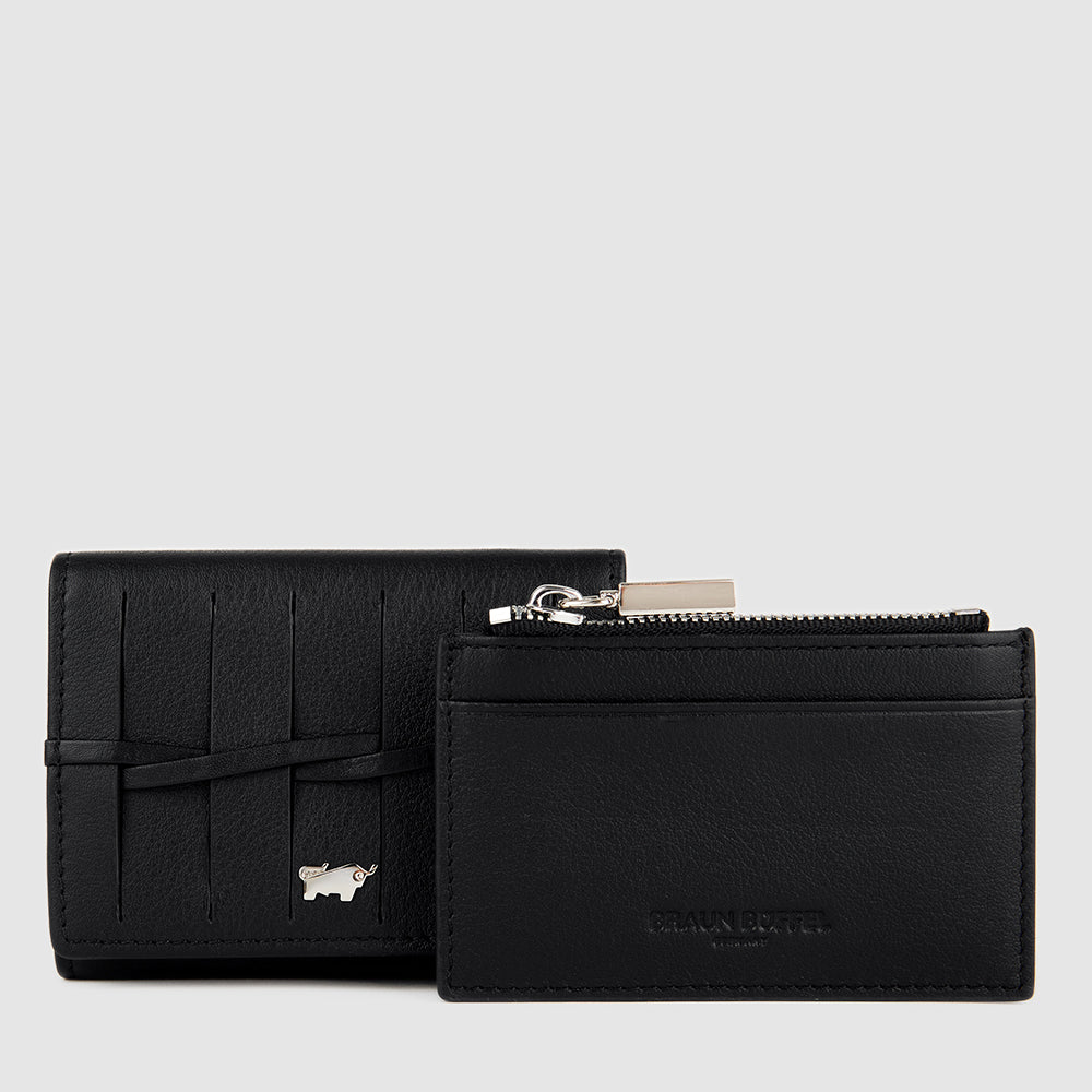 FESTIVE TRI-FOLD MINI WALLET WITH DETACHABLE COIN HOLDER