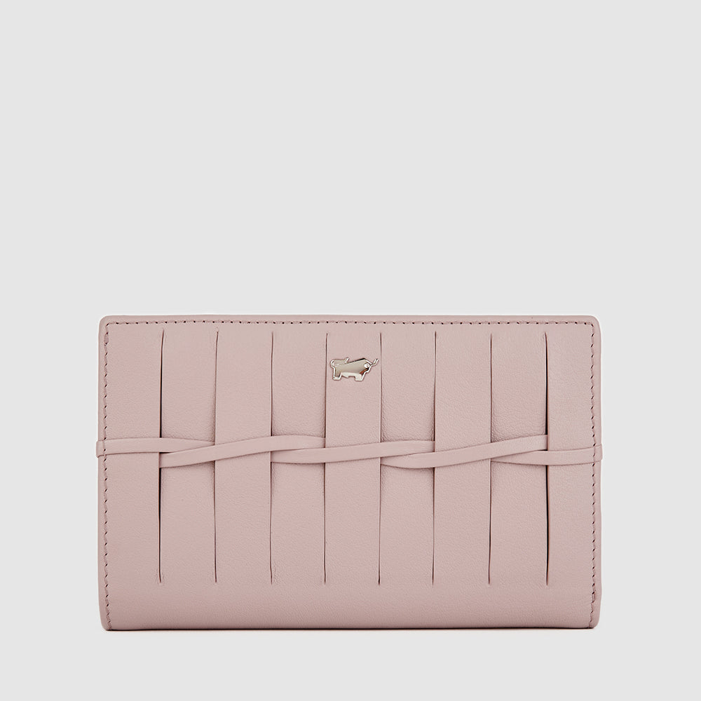 FESTIVE BI-FOLD SHORT WALLET WITH EXTERNAL COIN COMPARTMENT