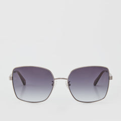 NOE SQUARE SUNGLASSES WITH GRADIENT GREY LENS IN GUN