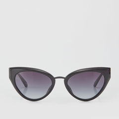 CHARIS CAT EYE SUNGLASSES WITH GRADIENT GREY LENS IN BLACK