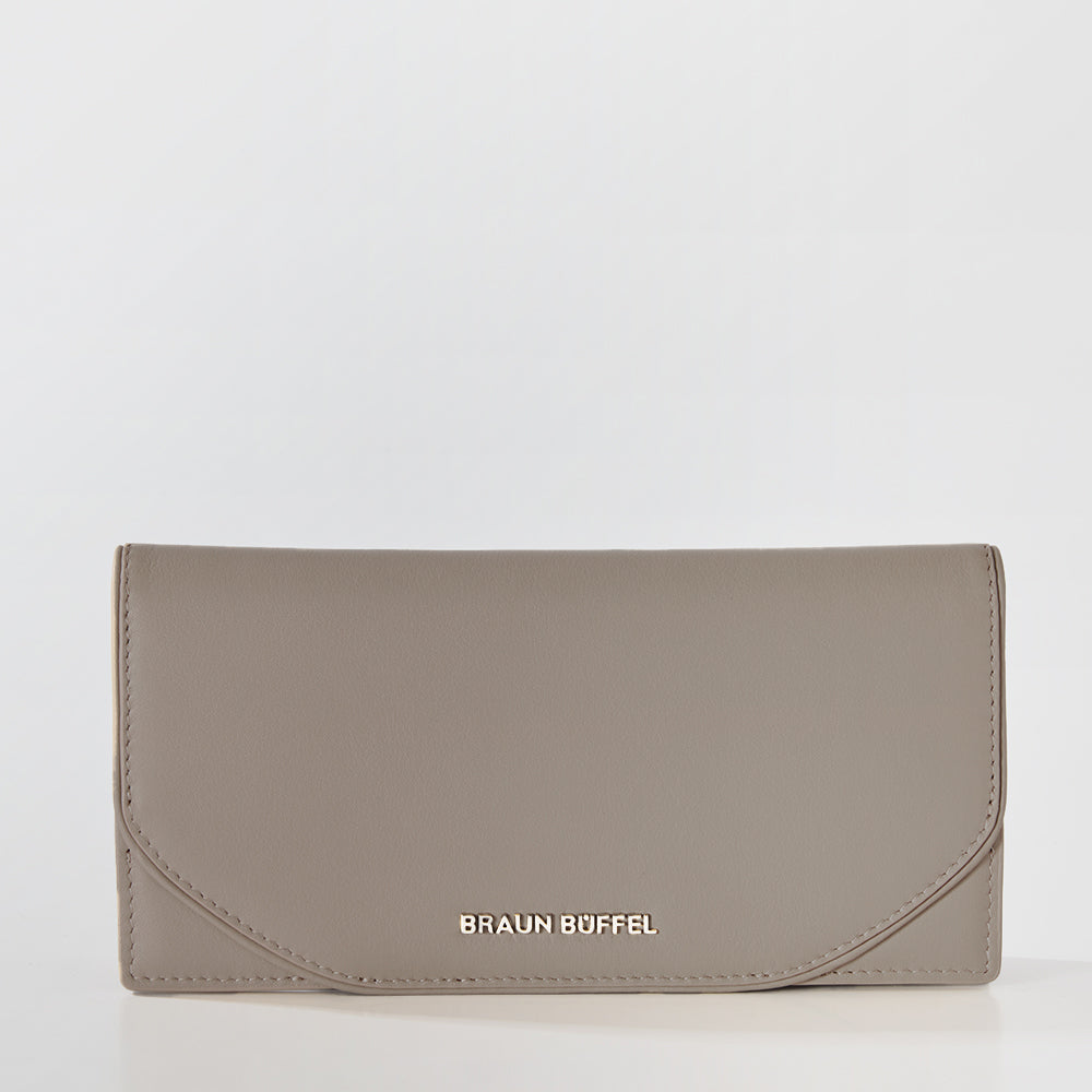CLAMP BIFOLD LONG WALLET WITH ZIP COMPARTMENT (BOX GUSSET)