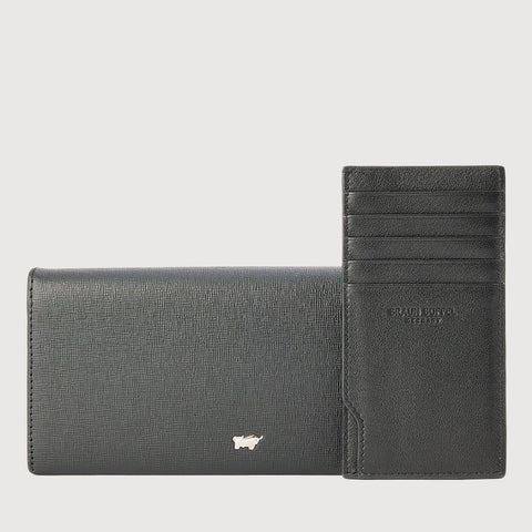 HINNA BIFOLD LONG WALLET WITH ZIP COMPARTMENT (BOX GUSSET)