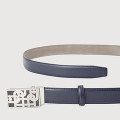 SMOOTH LEATHER BELT WITH NICKEL IN SATIN FINISH STAINLESS STEEL AUTO BUCKLE